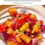 Roasted root vegetables pin image 1.