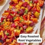 Roasted root vegetables pin image 2.