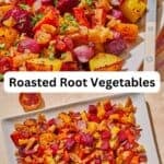 Roasted root vegetables pin image 3.