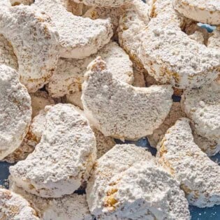 Almond cookies on a platter.