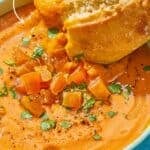 Red lentil soup pin image 2.