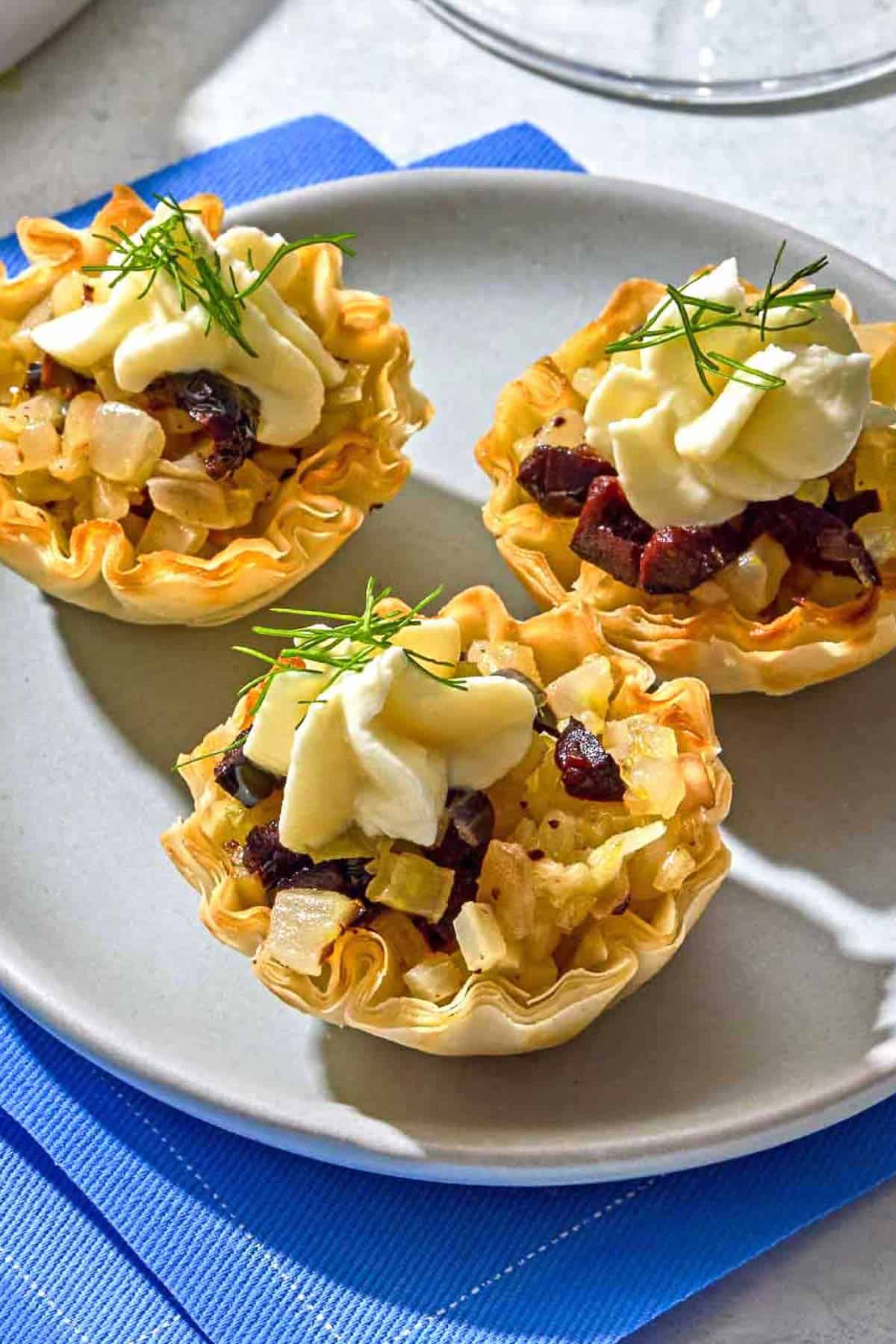 Fennel-Orange Phyllo Cups with Oil-Cured Olives