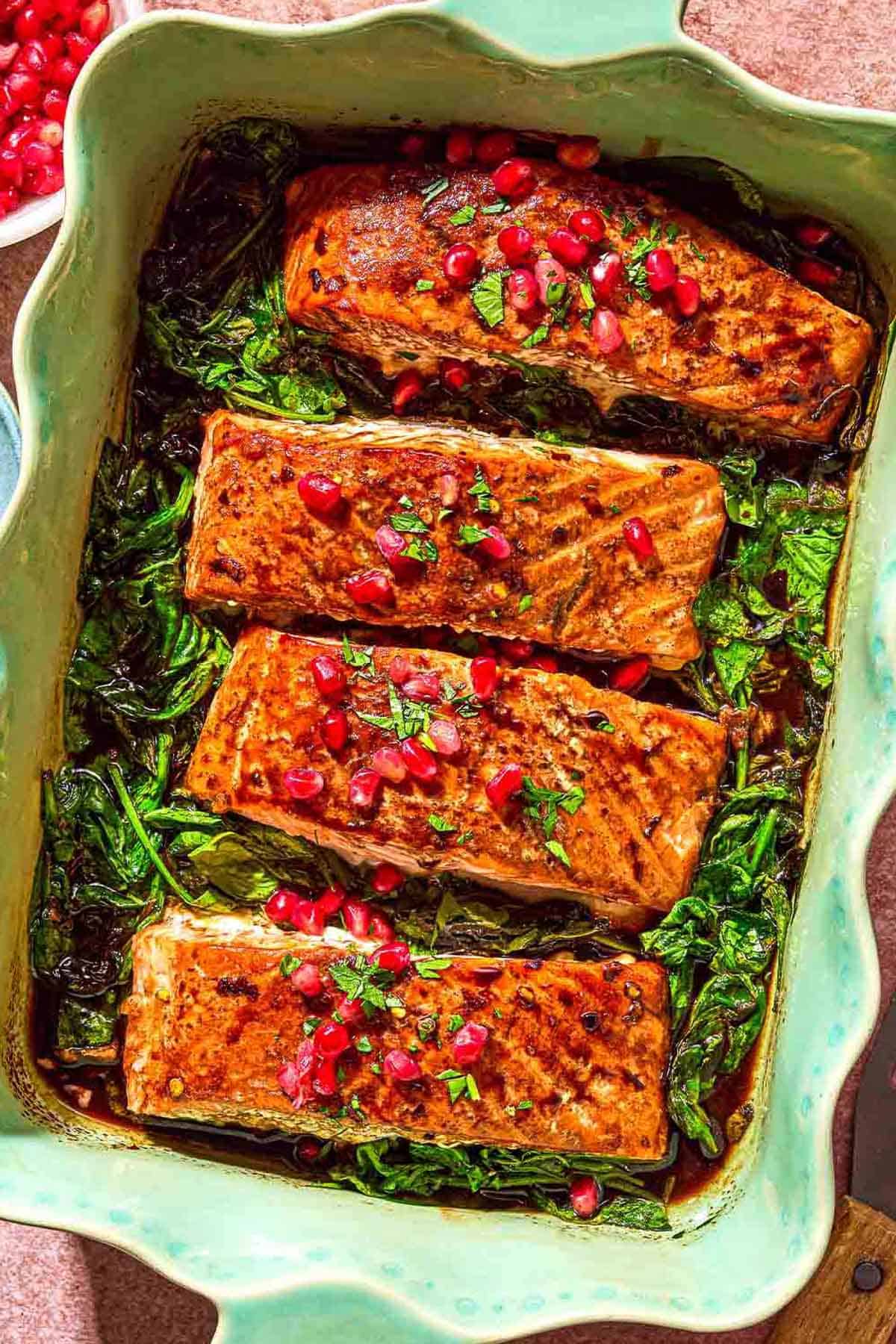 Pomegranate Molasses Glazed Salmon