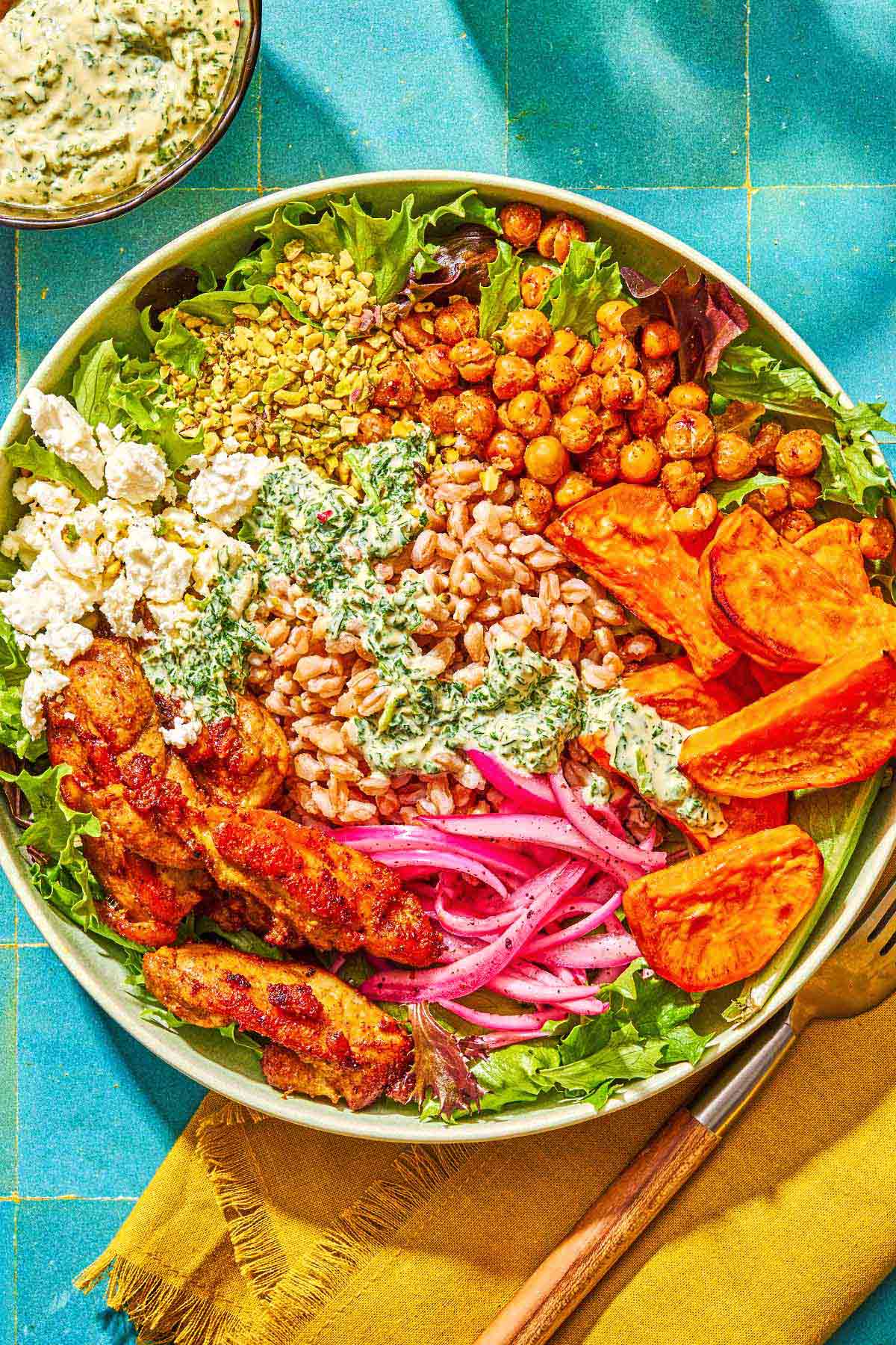 Chicken Sweet Potato Bowls with Shawarma Seasoning