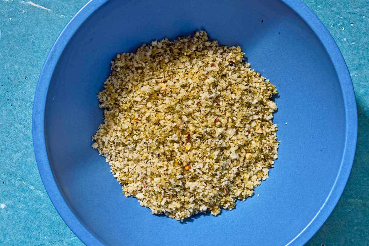 The oreganata in a bowl.