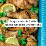 Baked chicken drumsticks pin image 2.