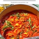 Tomato Tortellini Soup pin image 1.