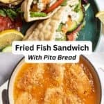 Fried fish sandwich pin image 3.