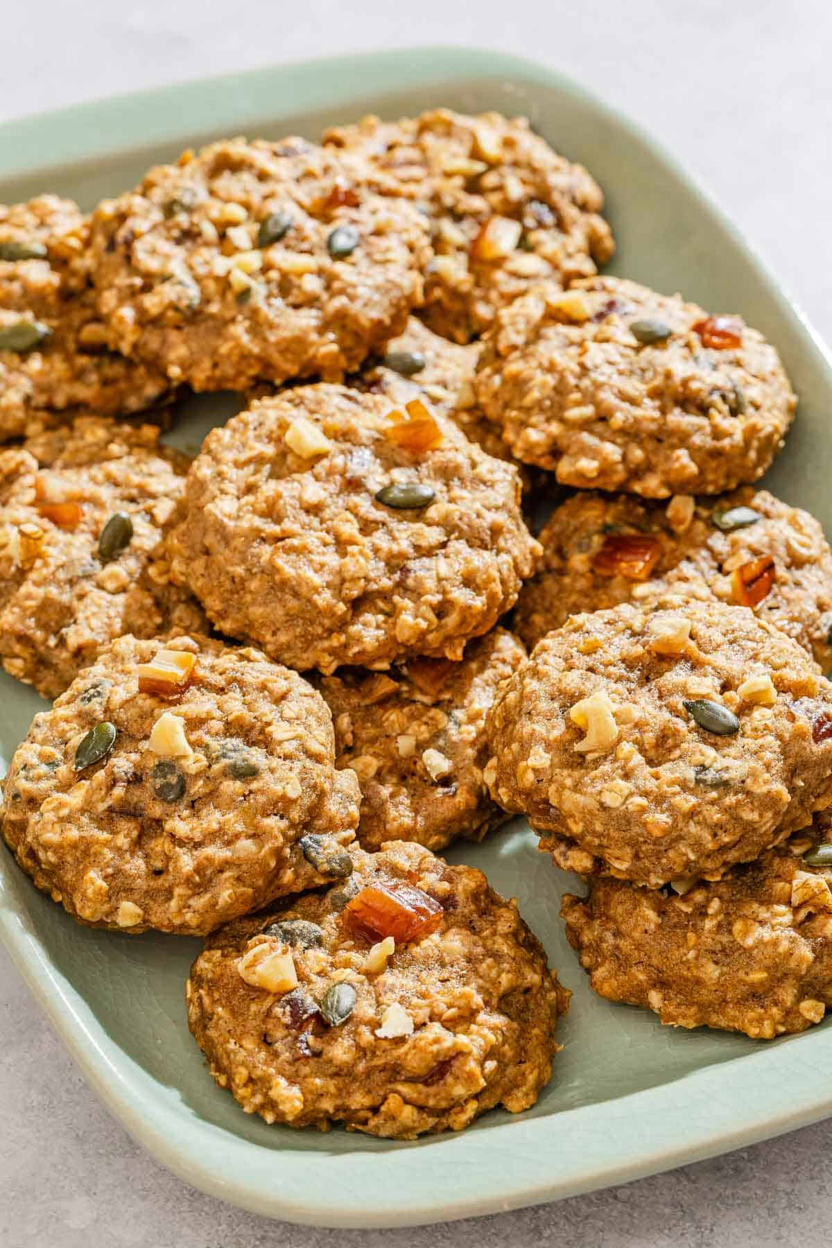 Breakfast cookies on a platter.