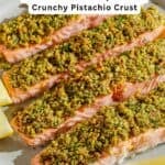 Pistachio crusted salmon pin image 1.