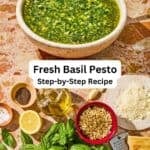 Basil pesto recipe pin image 3.