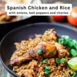 Spanish chicken and rice pin image 2.