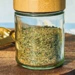 Greek seasoning in a jar with a lid.