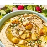 Roasted Garlic Hummus pin image 1.