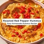 Roasted red pepper hummus pin image 2.