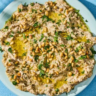 Baba ganoush in a bowl.