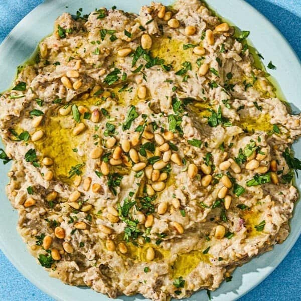 Baba ganoush in a bowl.