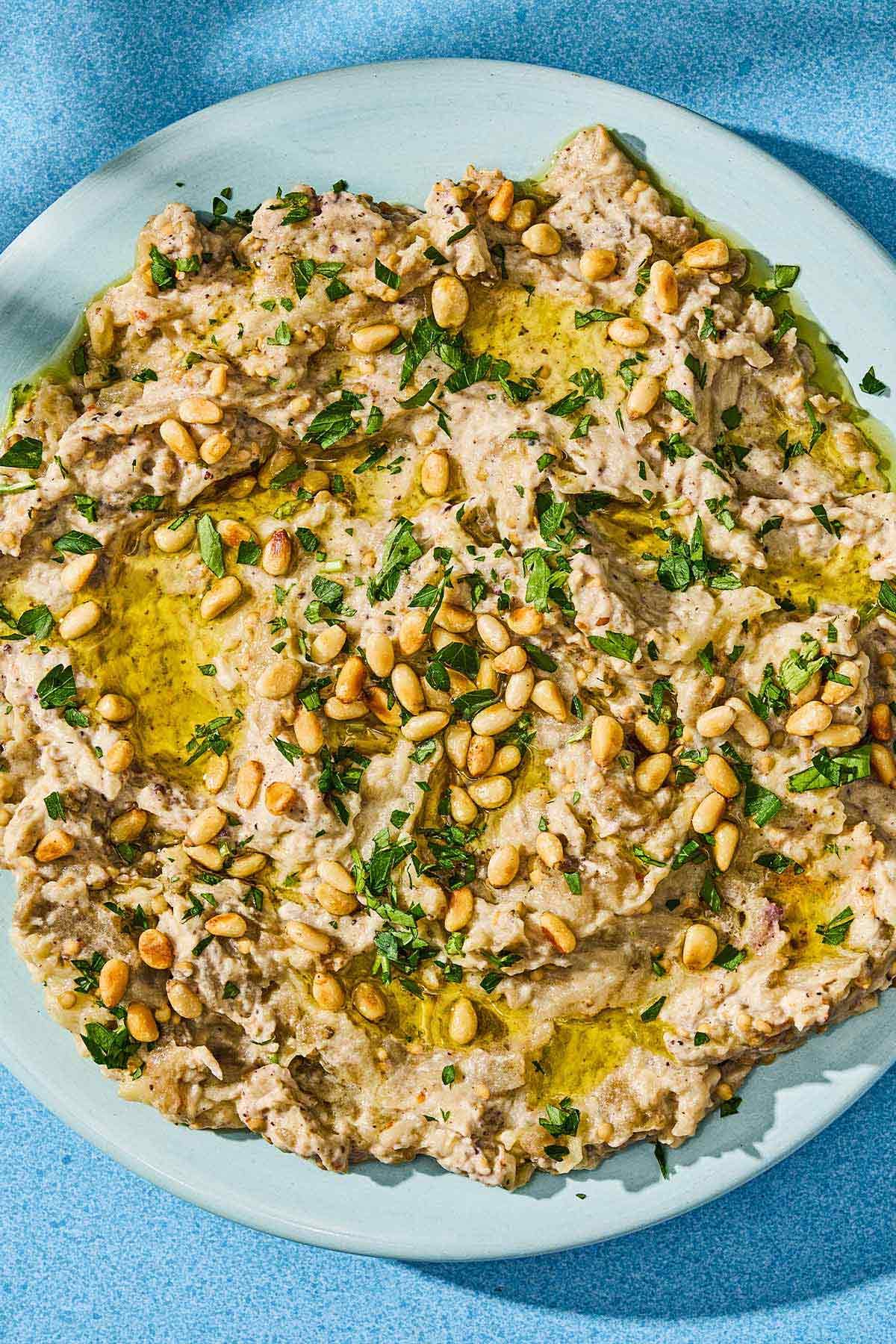 Baba ganoush in a bowl.