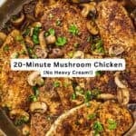 Chicken and mushroom recipe pin image 2.