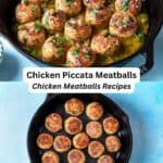 Chicken piccata meatballs pin image 3.