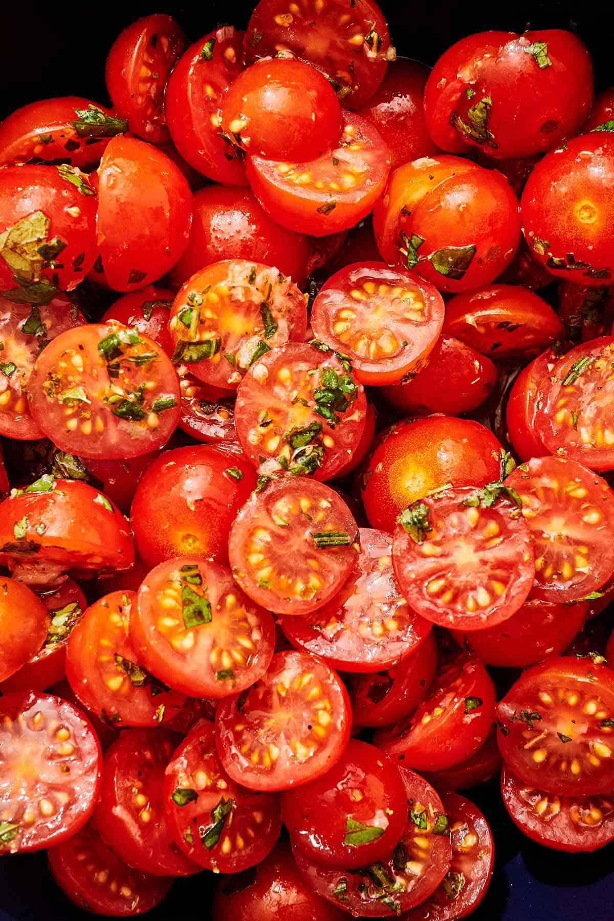 A close up of cherry tomatoes.