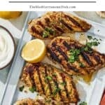 Mediterranean chicken marinade pin image 1.