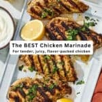 Mediterranean chicken marinade pin image 2.