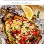 Grilled eggplant parcels pin image 1.