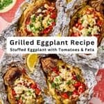 Grilled eggplant parcels pin image 2.