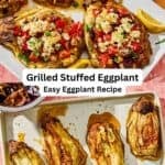 Grilled eggplant parcels pin image 3.
