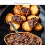 Olive tapenade recipe pin image 1.