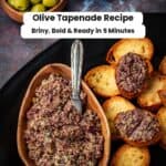 Olive tapenade recipe pin image 2.