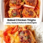 Baked chicken thighs pin image 3.