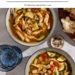Chicken vegetable soup pin image 1.