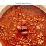 Greek lentil soup pin image 1.