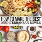 Mediterranean bowl recipe pin image 3.