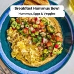 Breakfast hummus bowl pin image 2.