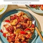 Sheet pan chicken and vegetables pin image 1.