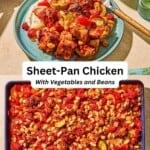 Sheet pan chicken and vegetables pin image 3.