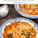 Tuscan farro soup pin image 1.