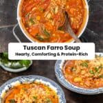 Tuscan farro soup pin image 3.