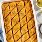 Baklava recipe pin image 1.