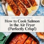 How to Cook Salmon in an air fryer pin image 1.
