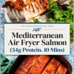 Air fryer salmon recipe pin image 3.